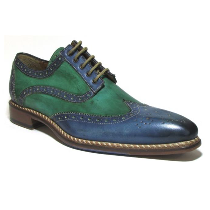 Jose Real Veloce Wingtip Brogues Green / Blue Image