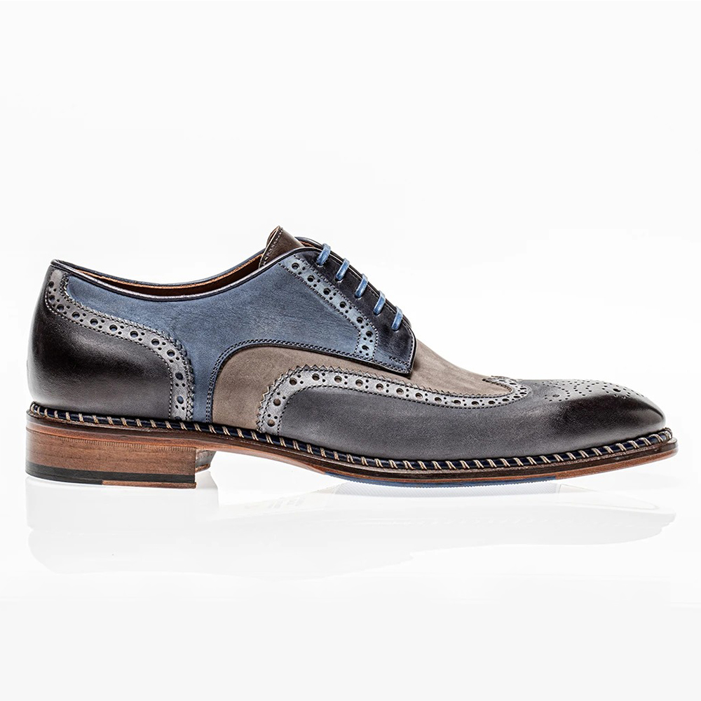 Jose Real Veloce Wingtip Derby Shoes Nabuck Antracite Image