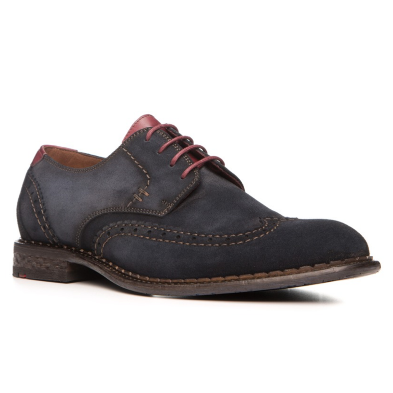 Lloyd Giles Suede Brogue Shoes Blue Image