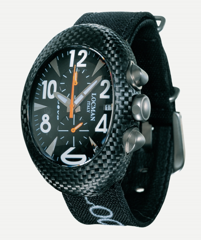 Locman Mens Nuovo Carbonia Watch Black 100BKCRBQ Image