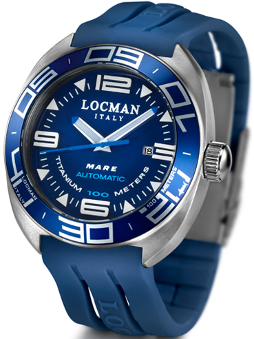 Locman Mens Mare Chrono Automatic Water Resistant Watch Blue 139BL Image