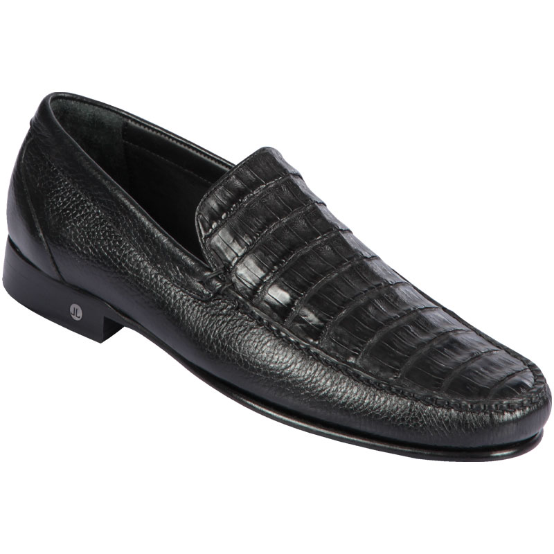 Lombardy Caiman Belly & Calfskin Loafers Black Image