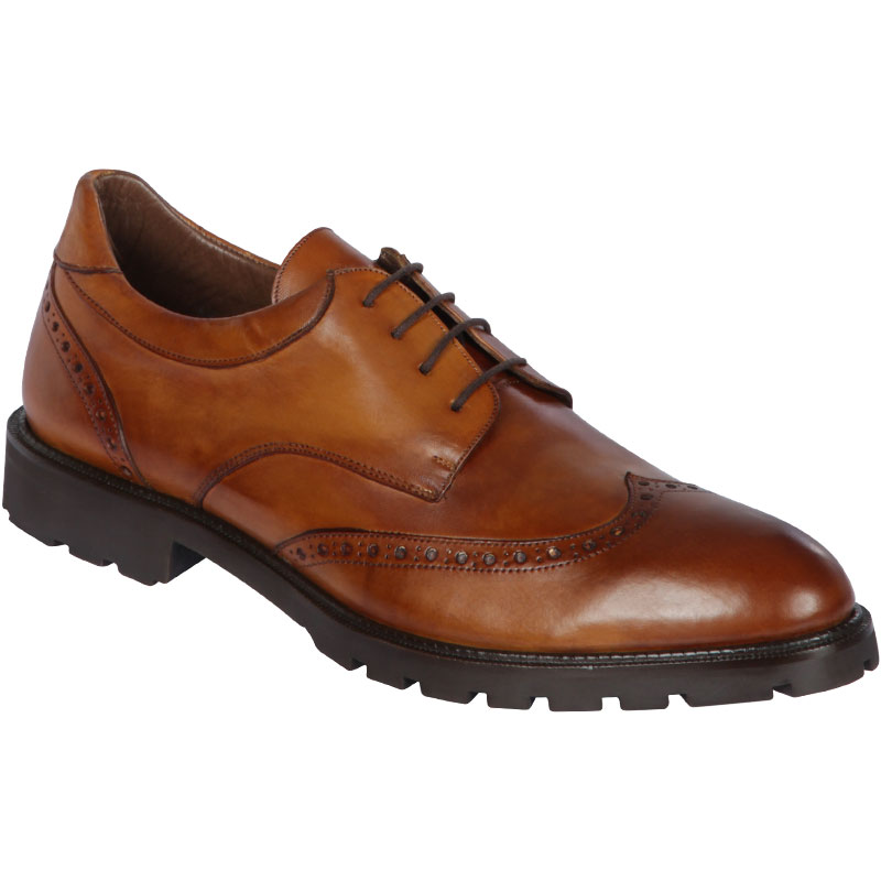 Lombardy Calfskin Wingtip Dress Shoes Faded Honey Image