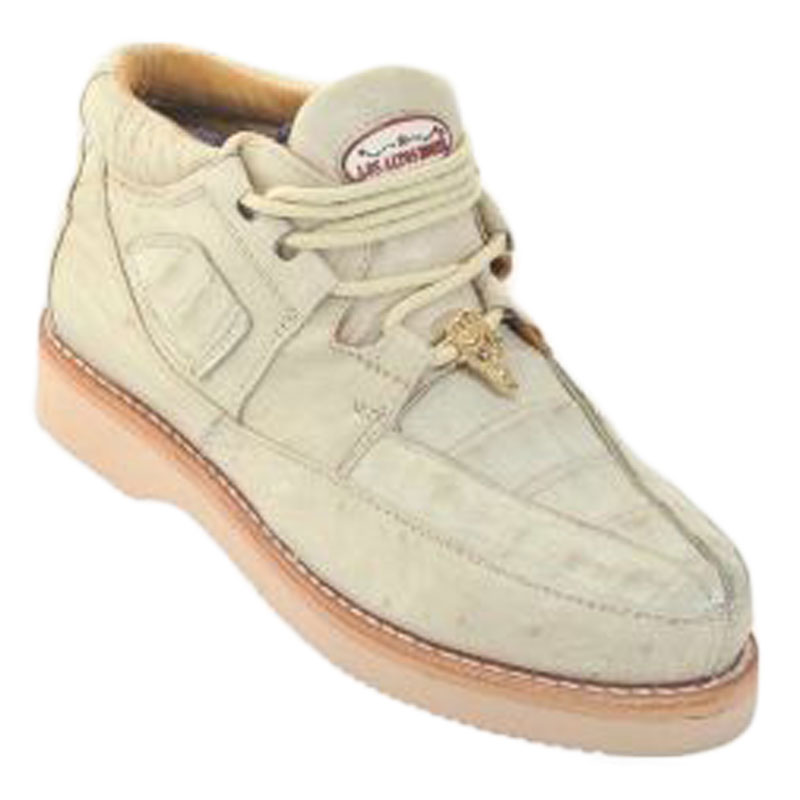 Los Altos Caiman Belly & Smooth Ostrich Shoes Winter White Image