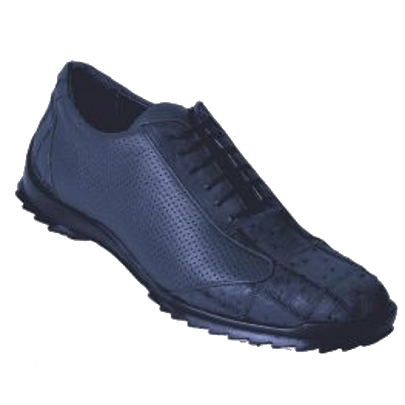 Los Altos Ostrich Patchwork Sneakers Navy Blue Image