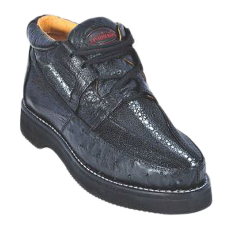 Los Altos Stingray & Ostrich Casual Shoes Black Image