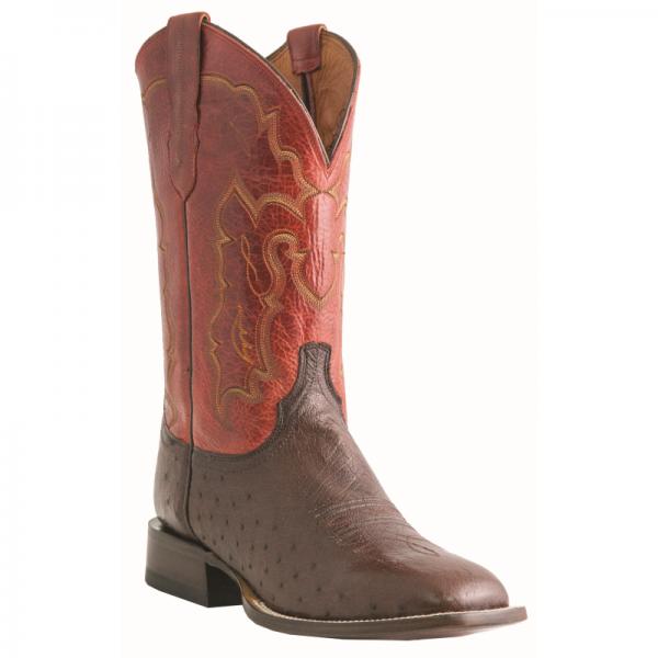 Lucchese M1805.WF Pierce Smooth Ostrich Boots Cigar Brown Image