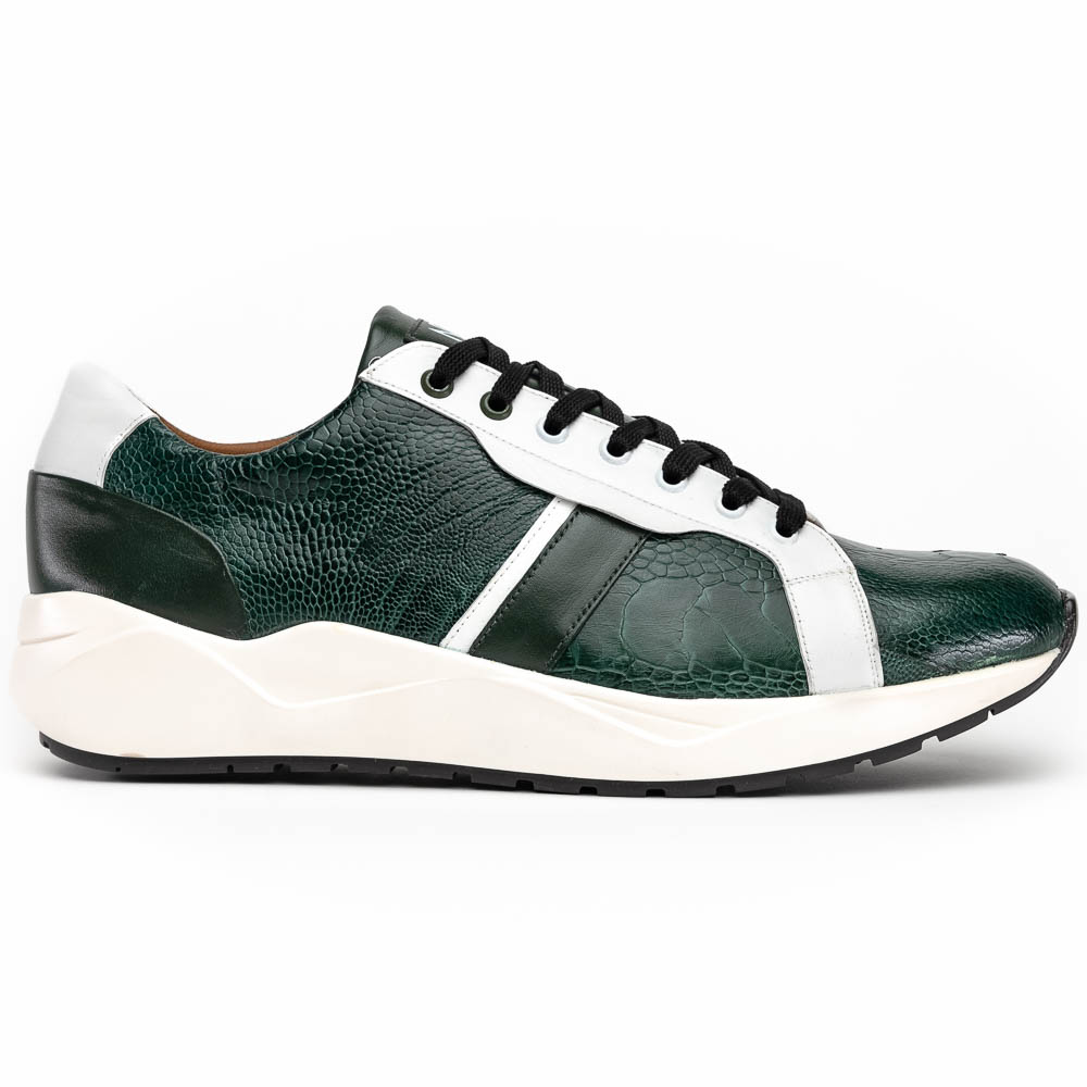 Marco Di Milano Lyon Ostrich Leg & Calfskin Sneakers Green / White Image