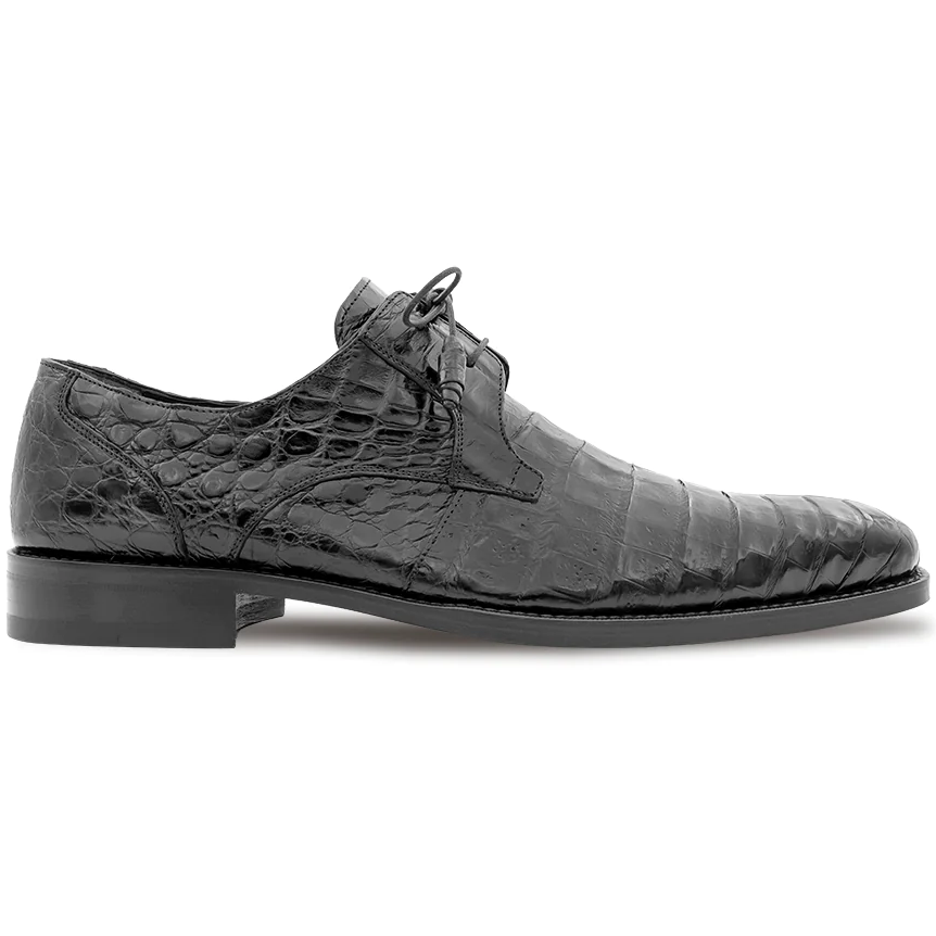 Mezlan Anderson Crocodile Derby Shoes Black (13584-F) Image