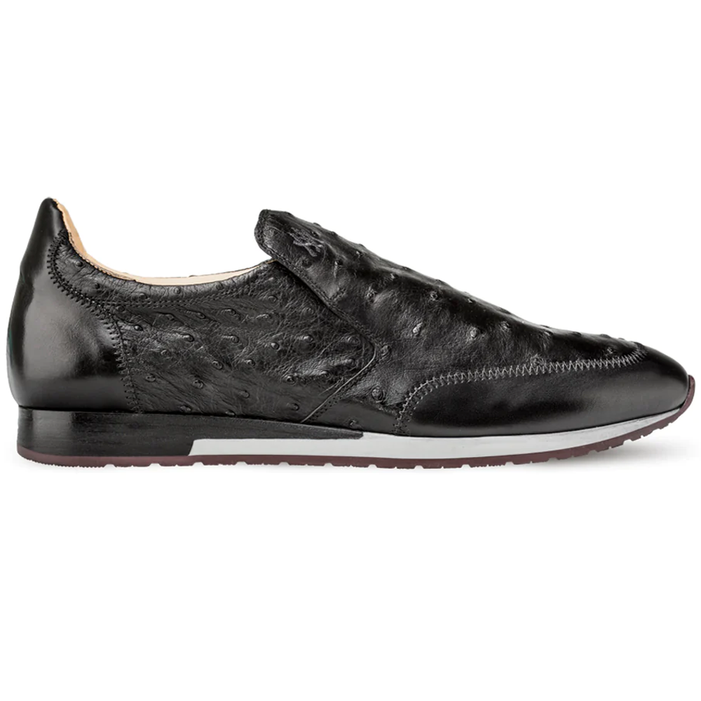 Mezlan Ostrich Slip-On Sneaker Black Image