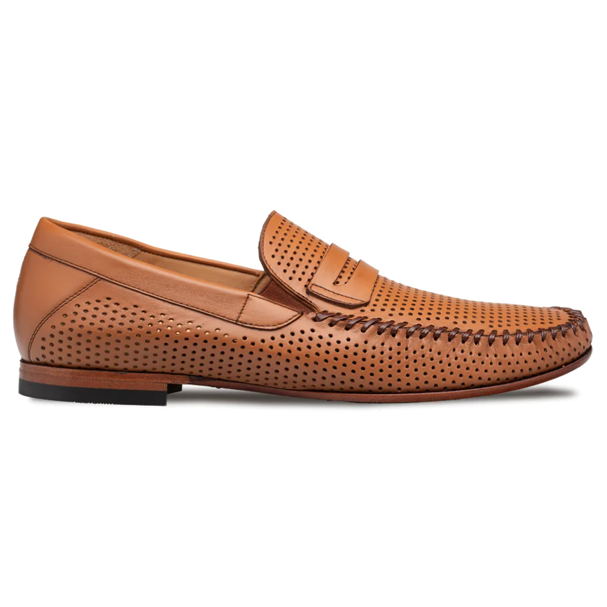 Mezlan Perforated Penny Moccasin Cognac Image