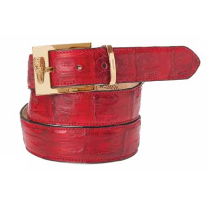 Mauri 100-35 Baby Crocodile Belt Red (Special Order) Image