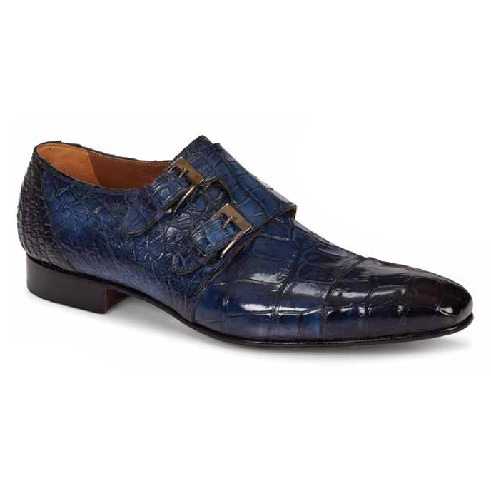 Mauri 1152 Alfieri Double Monk Strap Shoes Wonder Blue (Special Order) Image