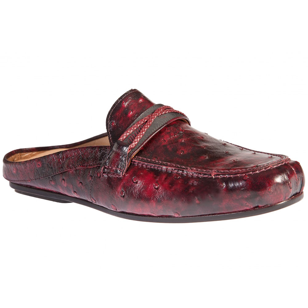 Mauri 13020 Ostrich Mules Black Cherry (Special Order) Image