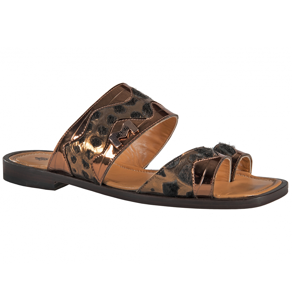 Mauri 1388/1 Patent Mirror / Pony Sandals Brown / Gold (Special Order) Image