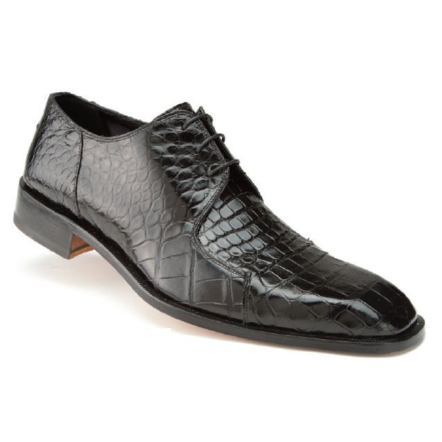 Mauri Pitti 2982 Baby Alligator Derby Shoes Black (SPECIAL ORDER) Image