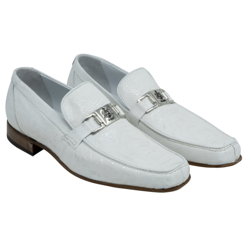 Mauri 3042 Royalty Ostrich Bit Loafers White (Special Order) Image