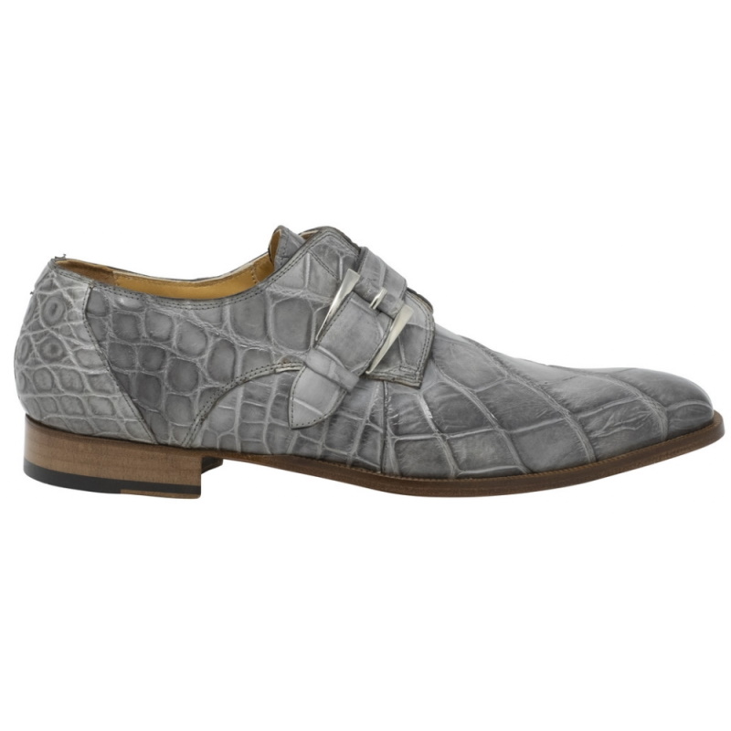 Mauri 3054 High Speed Alligator Monk Strap Shoes Gray (Special Order) Image