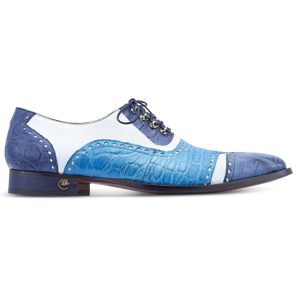 Mauri 3093 Lucky Body Alligator & Calfskin Shoes Caribbean Blue / White / Azur Image