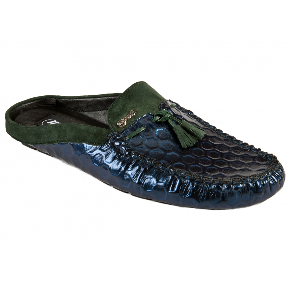 Mauri 3480 Homer Fabric / Suede Half Shoes Bluette / Green (Special Order) Image