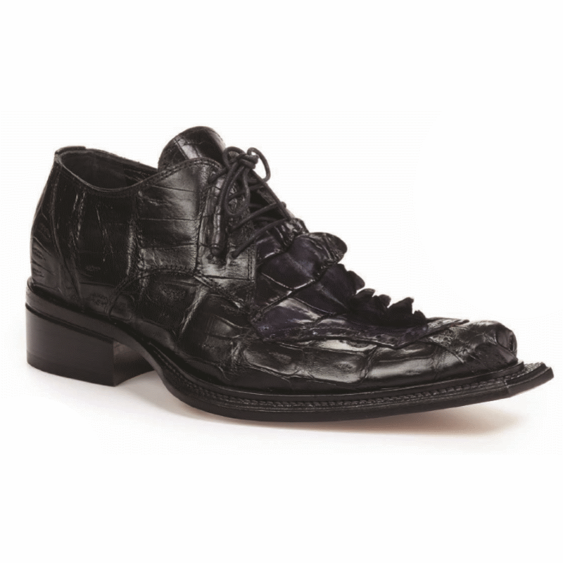 Mauri 44209 Crocodile & Hornback Shoes Black  (Special Order) Image