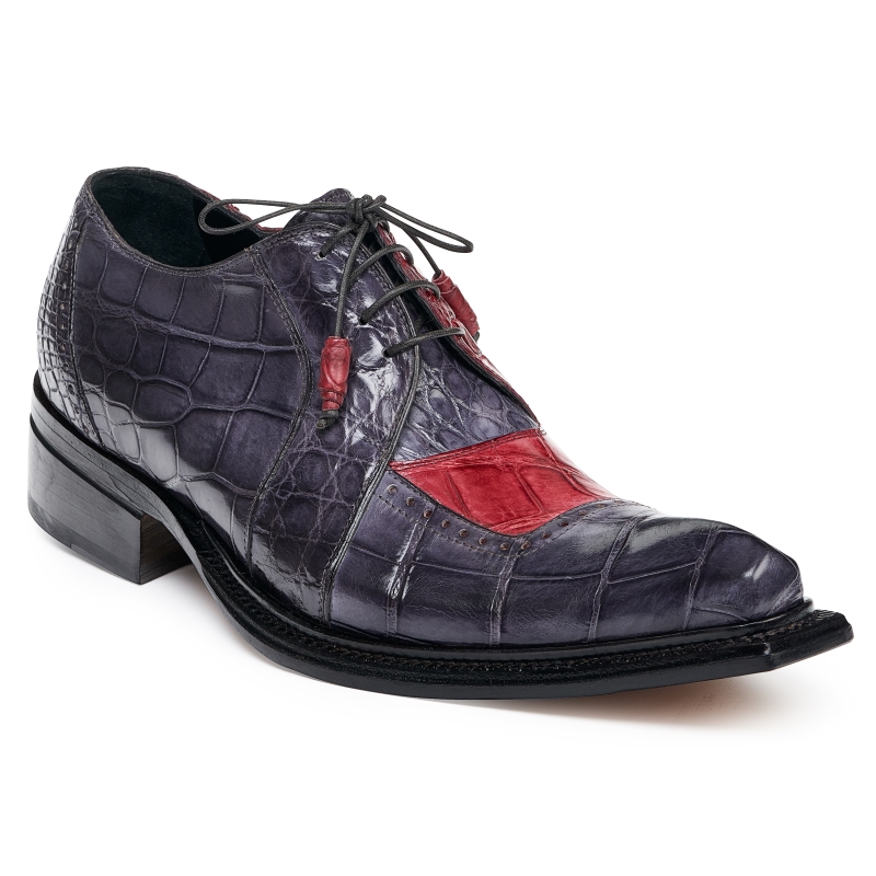 Mauri 44268 Alligator Shoes Mediume Gray / Bordo Image