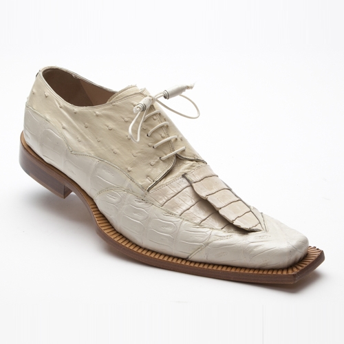 Mauri 44272 Ostrich / Crocodile / Hornback Shoes Cream (Special Order) Image