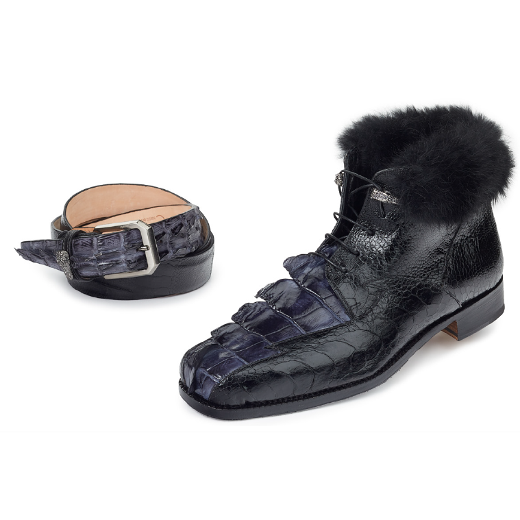 Mauri 4683 Polar Hornback & Ostrich Leg Boots Medium Gray / Black (Special Order) Image