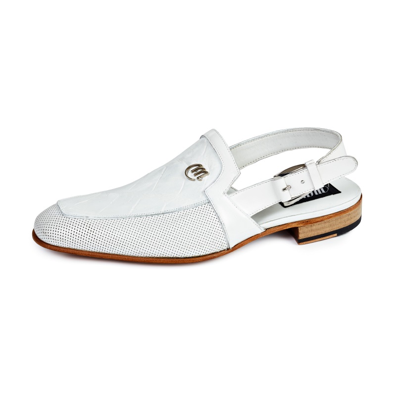 Mauri 4798 Venere Alligator & Calfskin Sandals White (Special Order) Image