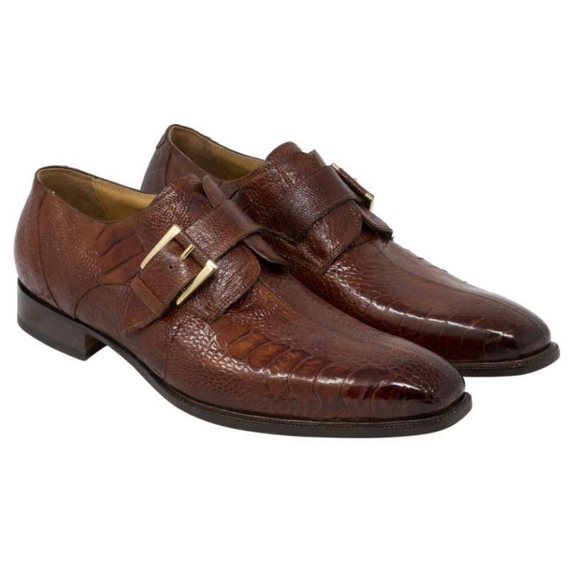 Mauri 4853-3 Cardinal Ostrich Leg Monk Strap Shoes Gold (Special Order) Image