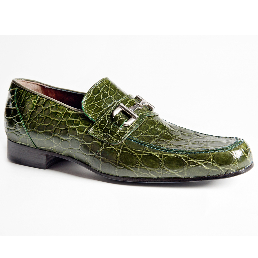 Mauri 4885 Croco Flanks Dress Shoes Money Green (Special Order) Image