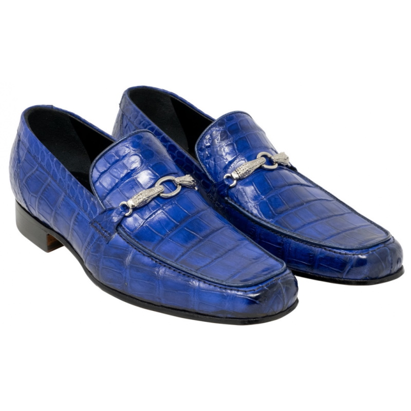 Mauri 4894 Regal Alligator Bit Loafers Royal Blue (Special Order) Image