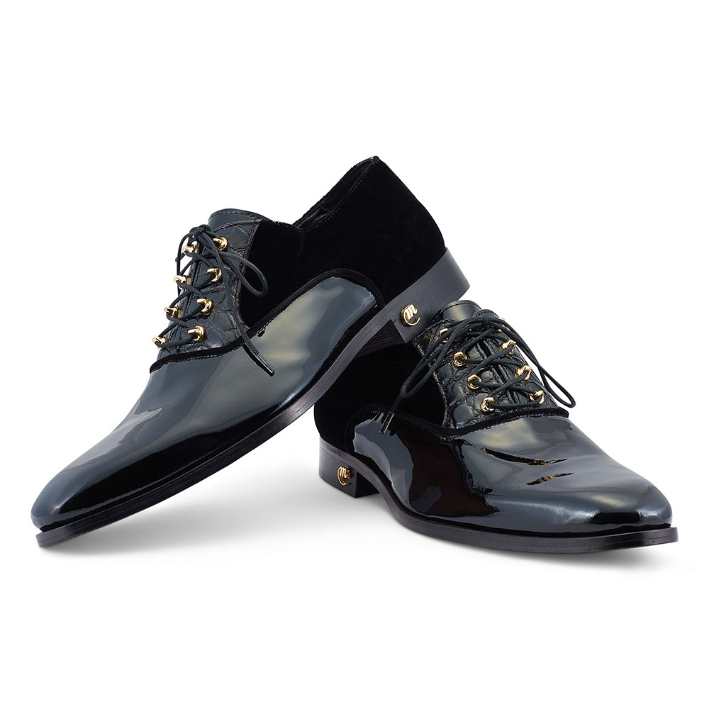 Mauri 4993 Patent / Velvet / Alligator Shoes Black Image