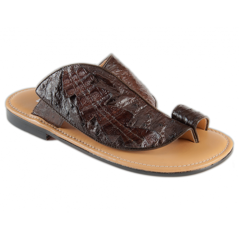 Mauri 5087 Ostrich / Baby Crocodile Sandals Nicotina / Sport Rust (Special Order) Image