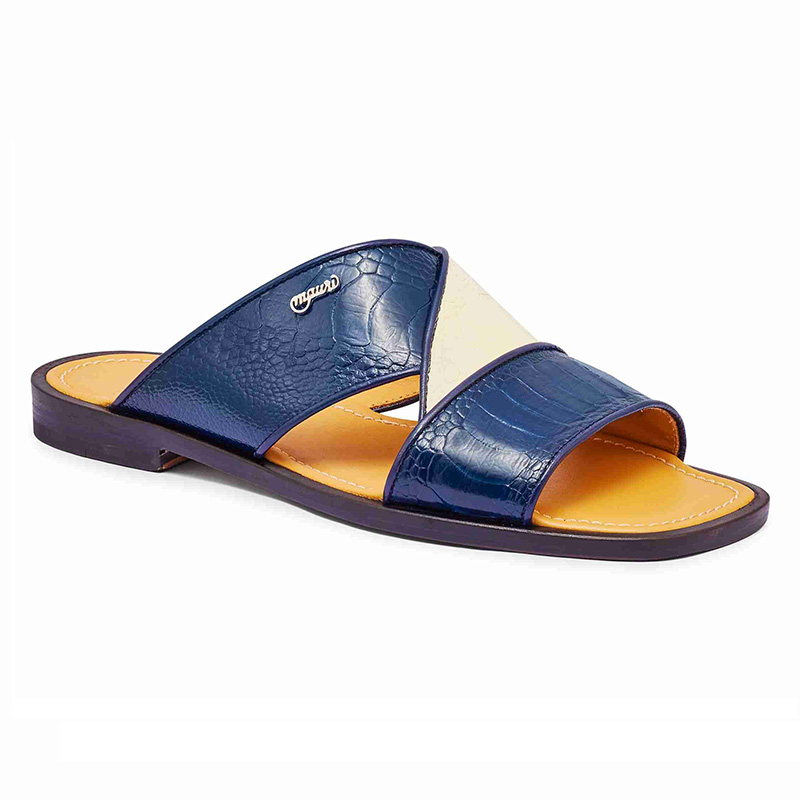 Mauri 5093 Ostrich Leg Sandals Blue / Cream (Special Order) Image