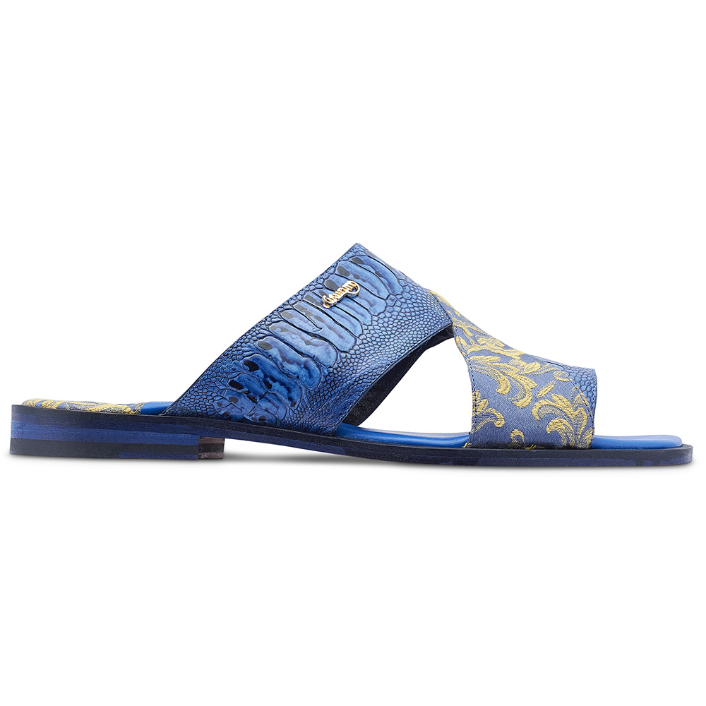 Mauri 5140 Cancun Ostrich Leg & Fabric Sandals New Blue Image