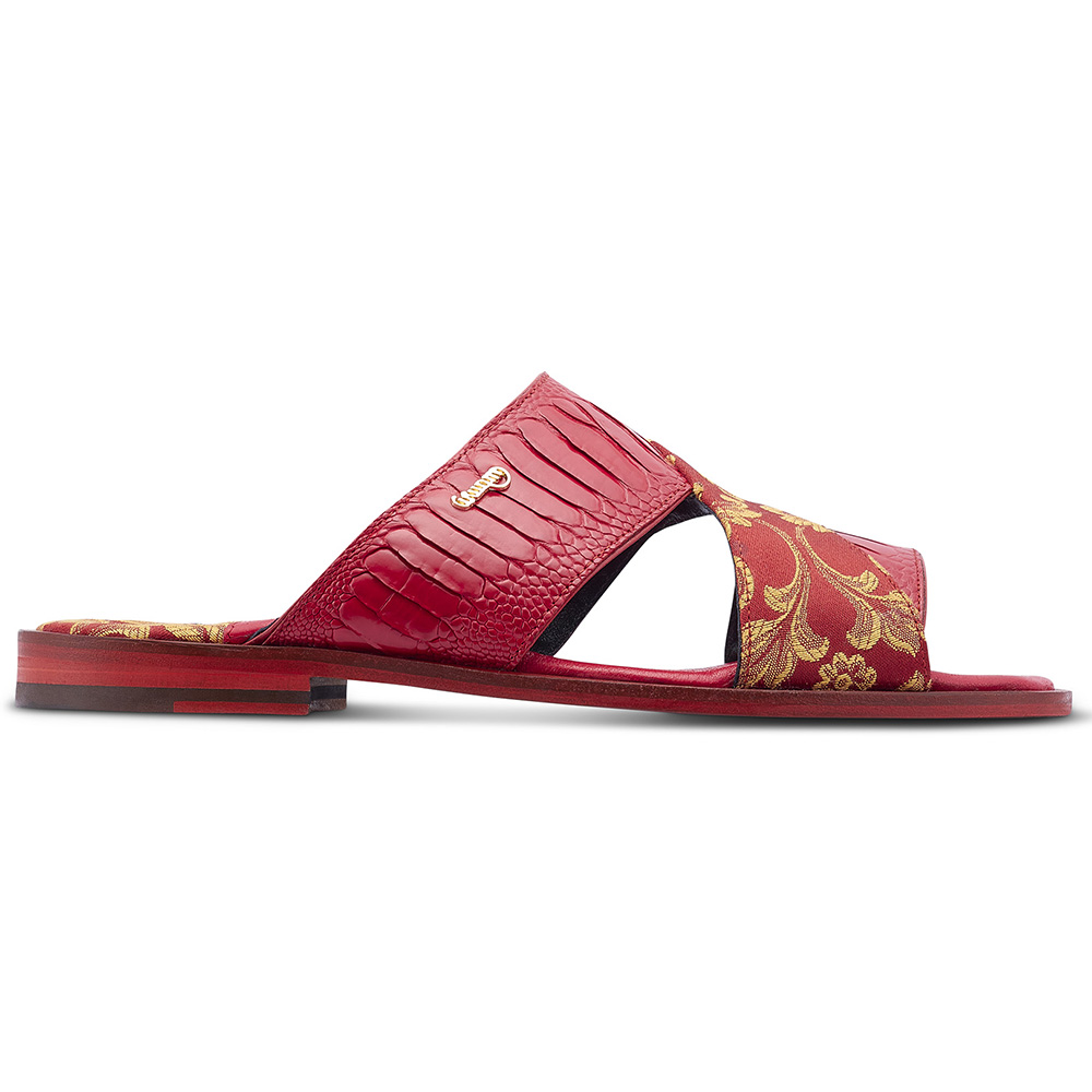 Mauri 5140 Cancun Ostrich Leg & Fabric Sandals Red Image