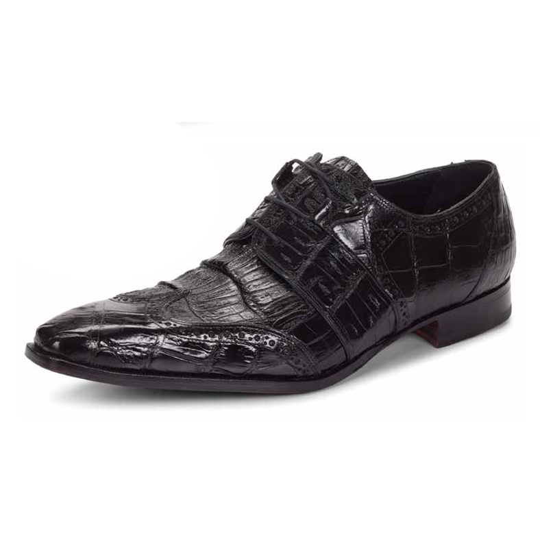 Mauri 53130 Como Alligator Wingtip Shoes Black (Special Order) Image