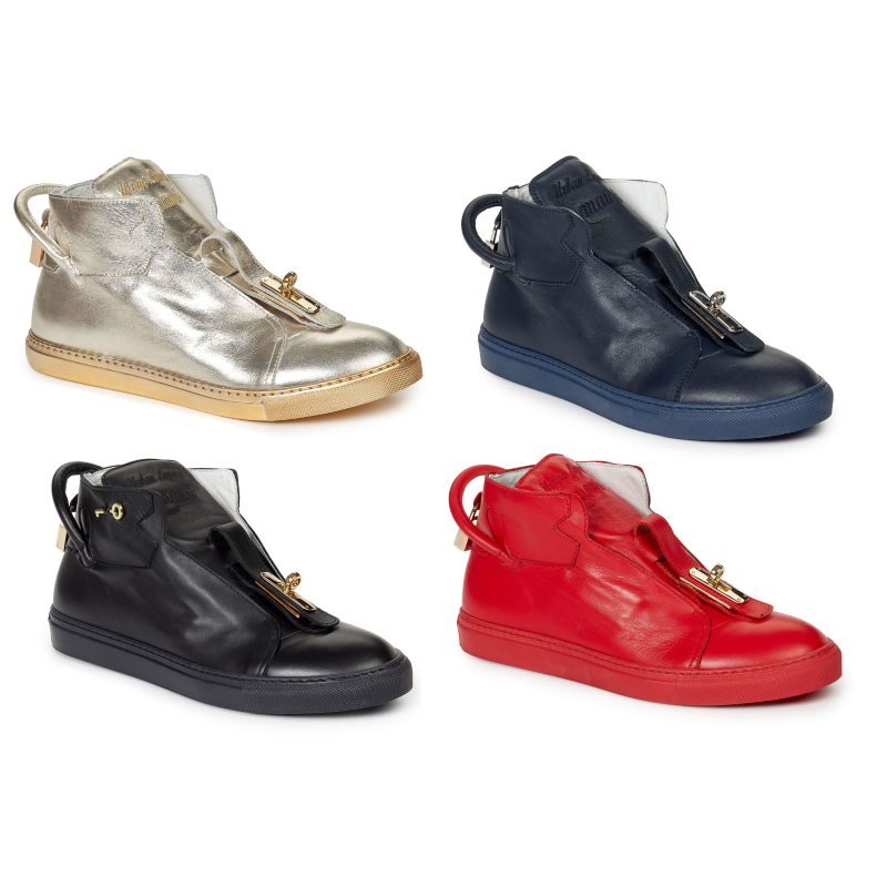 Mauri 6115 Toledo Nappa Lock & Key Hi Top Sneakers (Special Order) Image