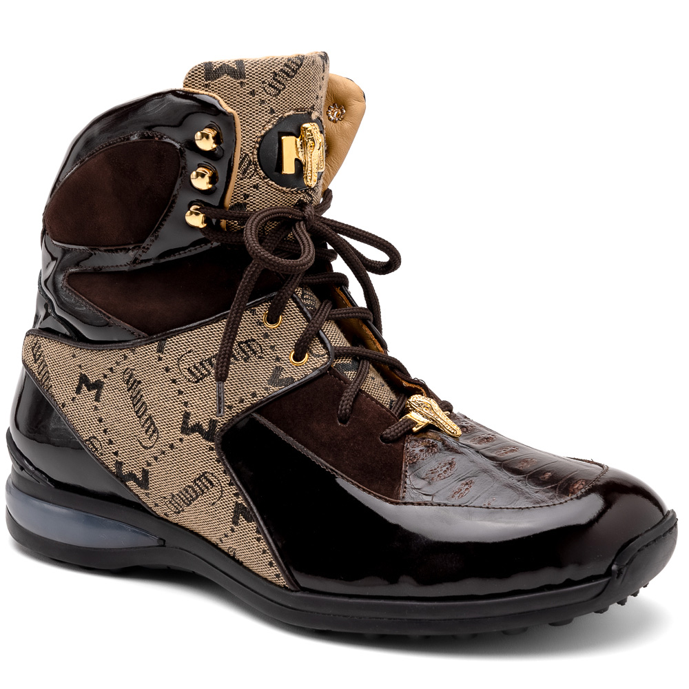 Mauri 8402 Diamond Patent/ Baby Croc/ Suede/ Mauri Fabric Sneakers Sport Rust/ Taupe Image