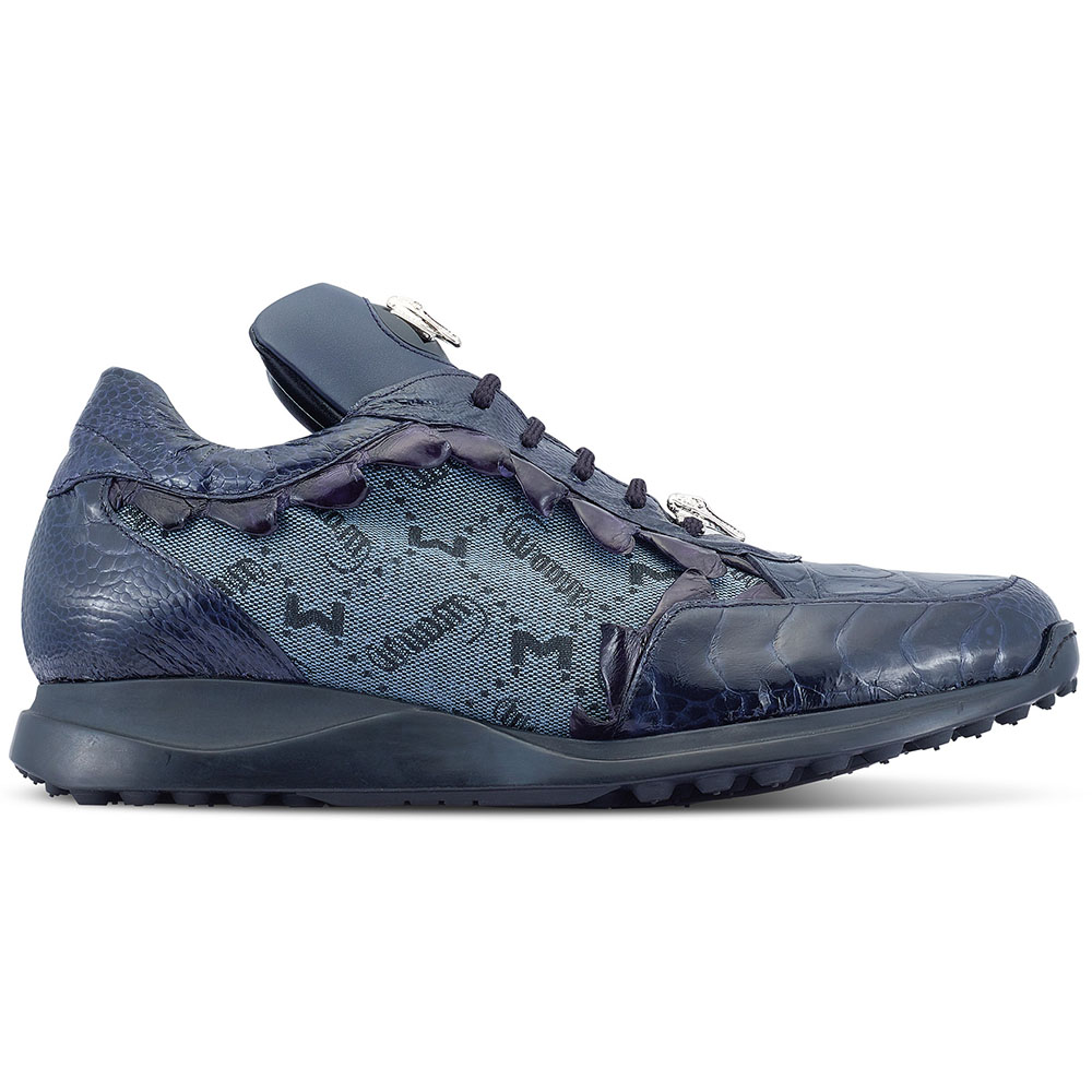 Mauri 8416/2 Ostrich Leg / Fabric Sneakers Wonder Blue Image