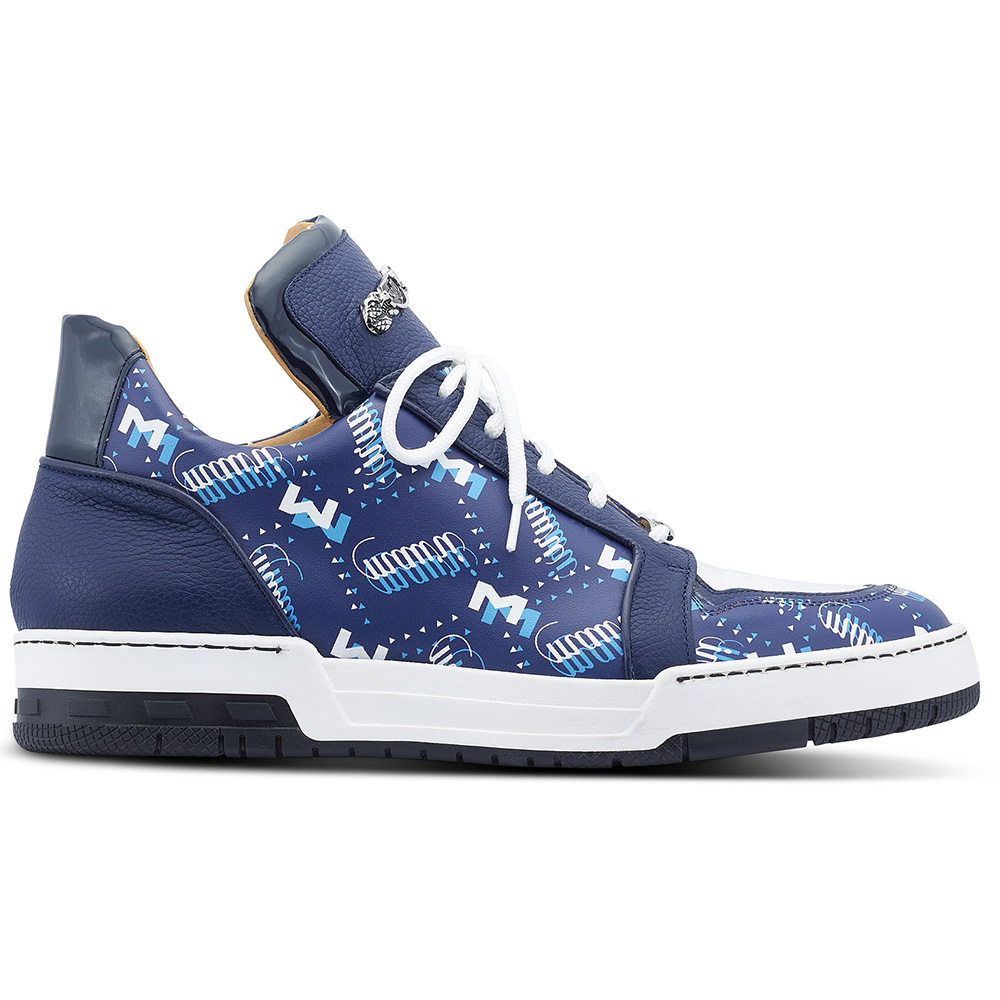 Mauri 8440 Crown Calf & Crocodile & Patent Sneakers Blue / Wonder Blue / White Image