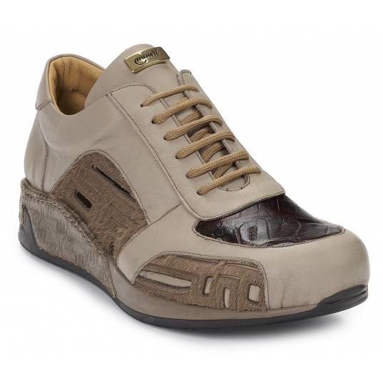 Mauri 8587 Tevere Nappa & Crocodile & Pony Sneakers Paloma / Rust / Brown (Special Order) Image