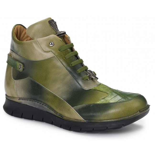 Mauri 8593 Nappa & Crocodile Sneaker Multigreen (Special Order) Image