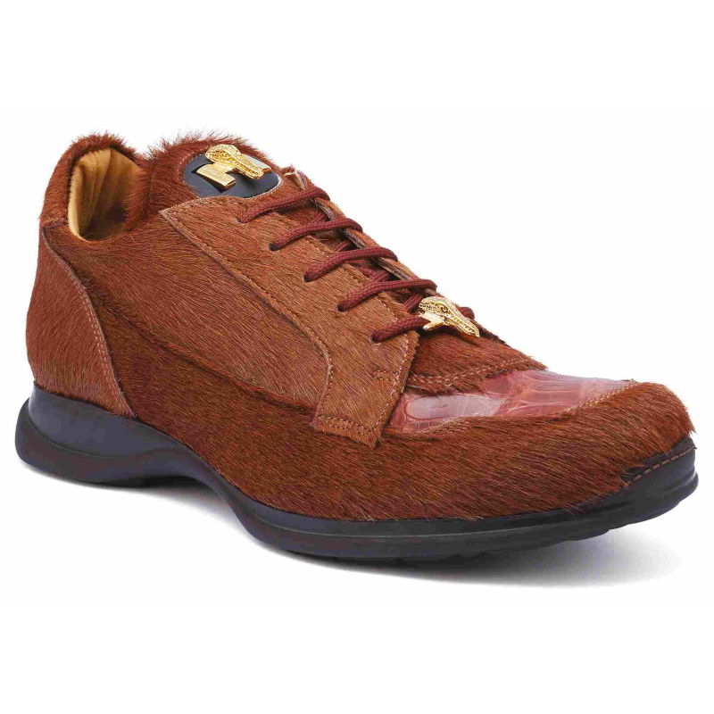 Mauri 8594 Mustang Pony & Crocodile Sneakers Brown (Special Order) Image