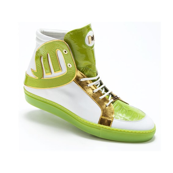 Mauri 8617 Mojito Nappa & Croco Sneakers Lime / White (Special Order) Image