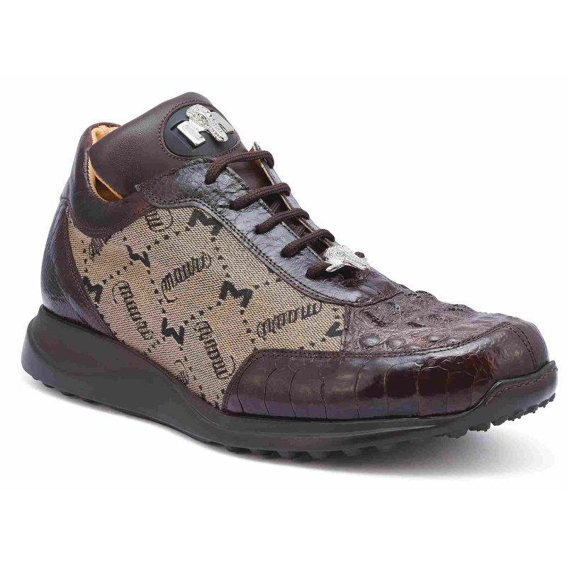 Mauri 8741-2 Ostrich & Hornback Sneakers Brown (Special Order) Image