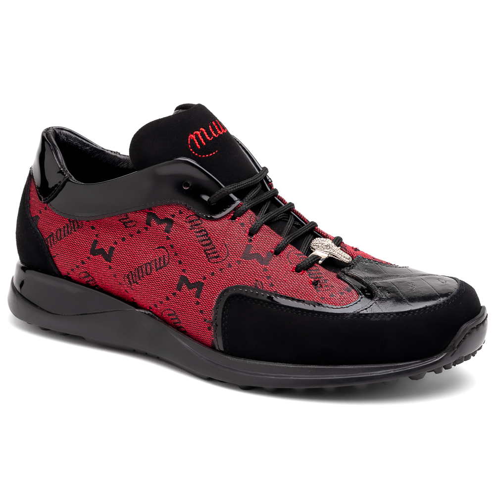 Mauri 8804/7 Vamp Suede/ Baby Croc/ Patent/ Mauri Fabric Sneakers Black/ Red Image