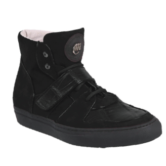 Mauri 8877 Croco & Suede High Top Sneakers Black (Special Order) Image