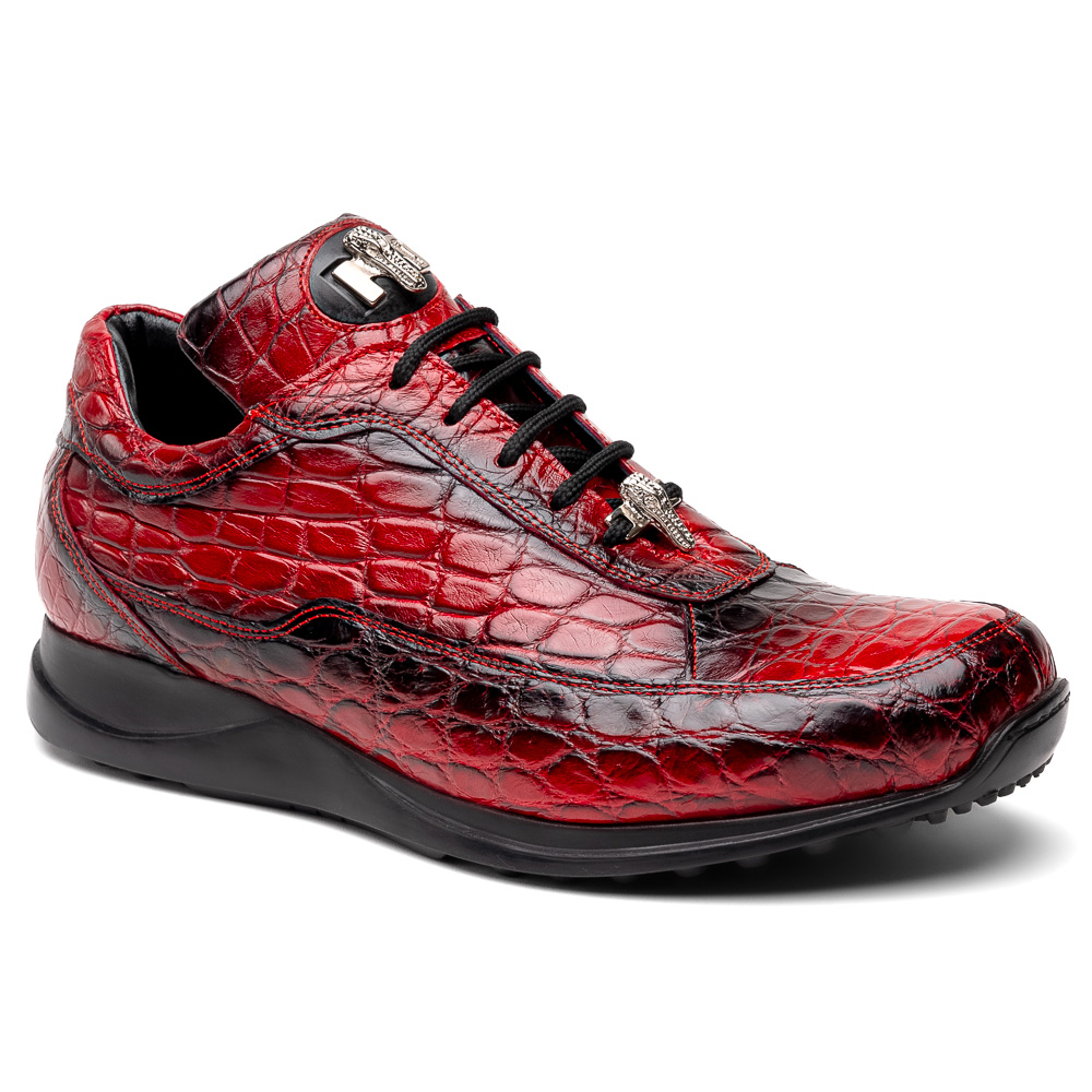 Mauri 8900/2 Alligator/ Nappa Sneakers Red/ Dirty Black Image